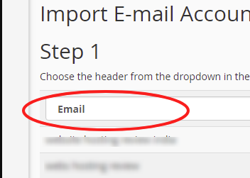 import the Email addresses