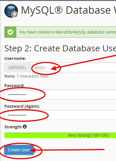 Create database user