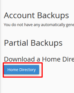 Home directory backup 