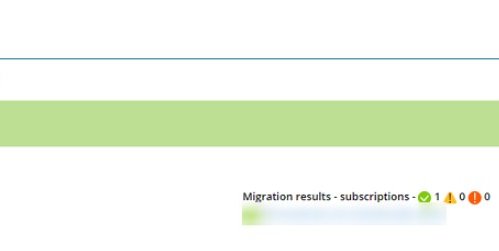 status of the migration 