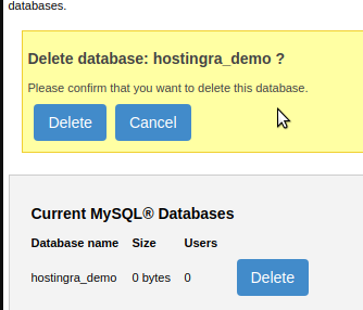Delete database