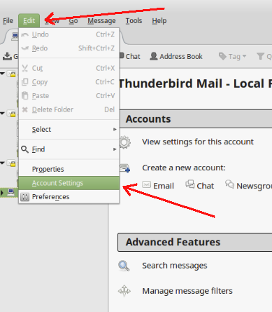 Email configuration setting for pop3 account thunderbird one