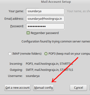 Email configuration setting for pop3 account thunderbird three